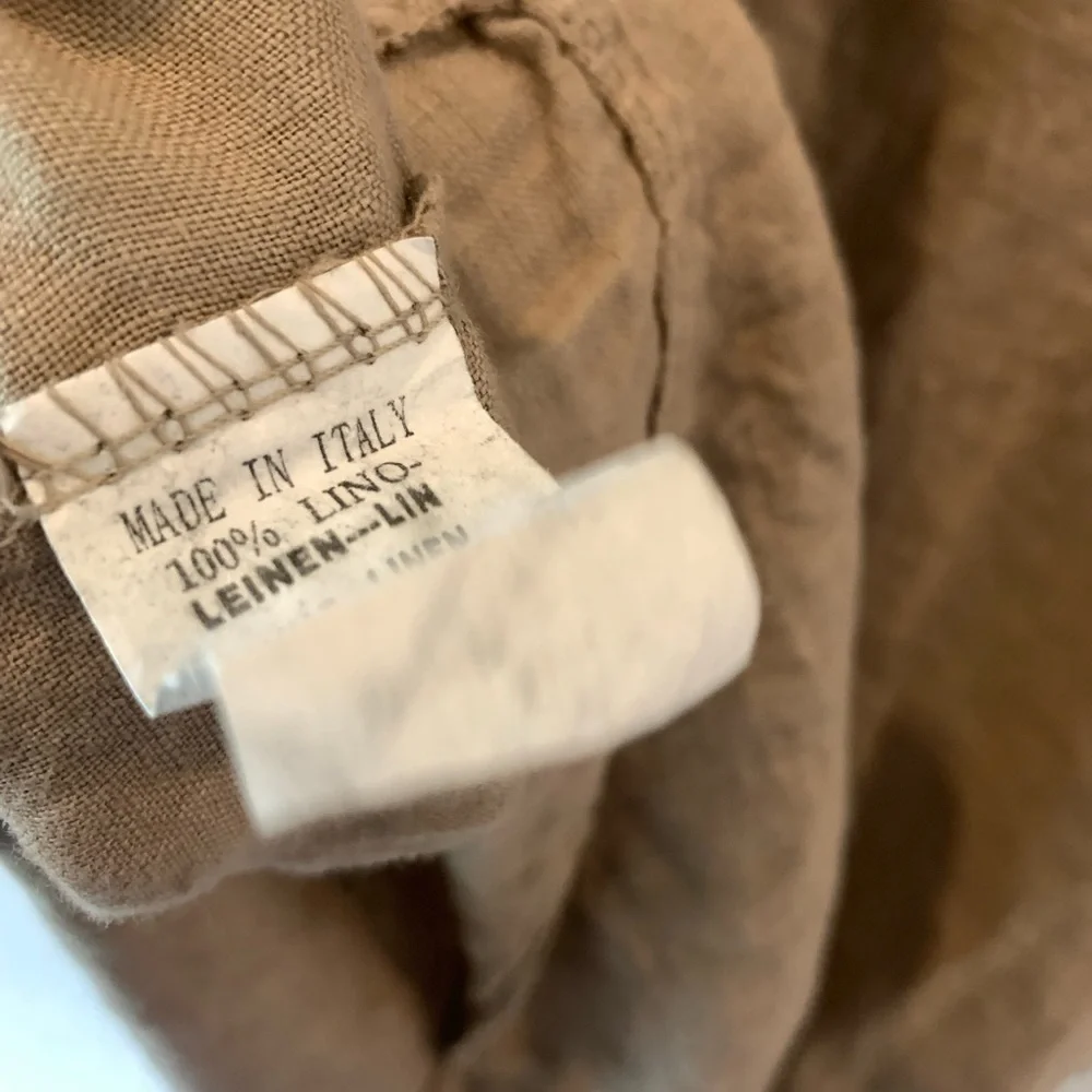 Linen Brown Long Short Sleeve Top - Picture 4 of 7